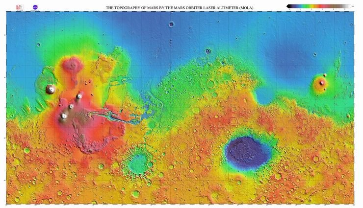 Mapa de gran calidad de una parte de Marte.